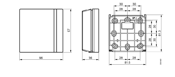 Размеры термостата электромеханического комнатного Siemens RAA11