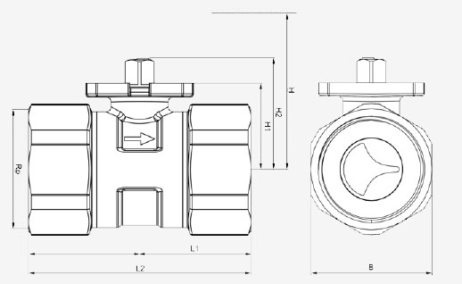 Размеры клапана Siemens VBI60.20-16T