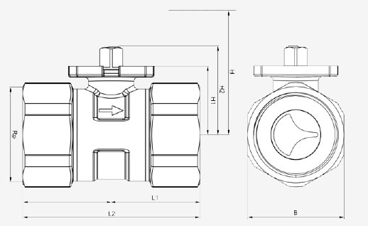 Размеры клапана Siemens VAI61.40-40