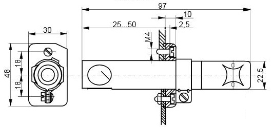 Размеры Датчика Siemens QRA2M