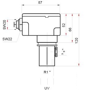 Размеры датчика Siemens QRA10.C