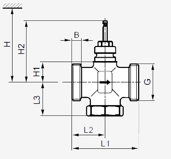  Размеры клапана Siemens VXG41.1301